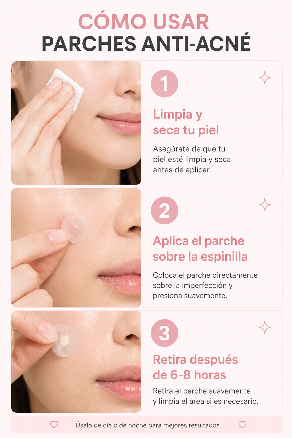 Parches Anti-Acné Hidrocoloide — Elimina espinillas sin dejar marcas
